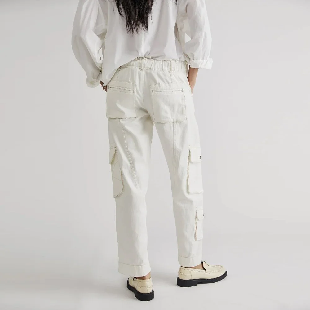 Free People Tahiti Herringbone Cargo Pants NWT - Picture 2 of 14